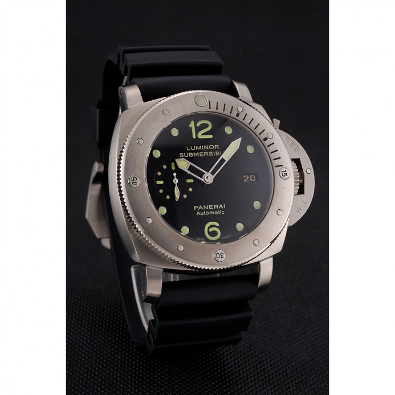 Suiza Panerai Luminor sumergibles Negro Dial Caja de acero