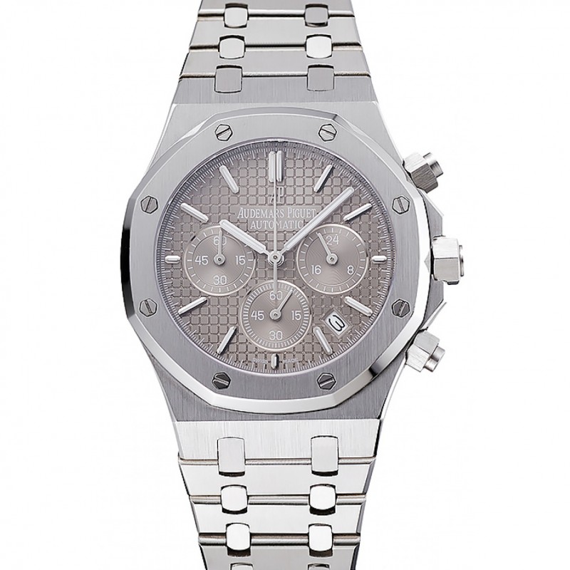 Audemars Piguet Royal Oak Cron grafo Esfera Gris Pulsera de acero