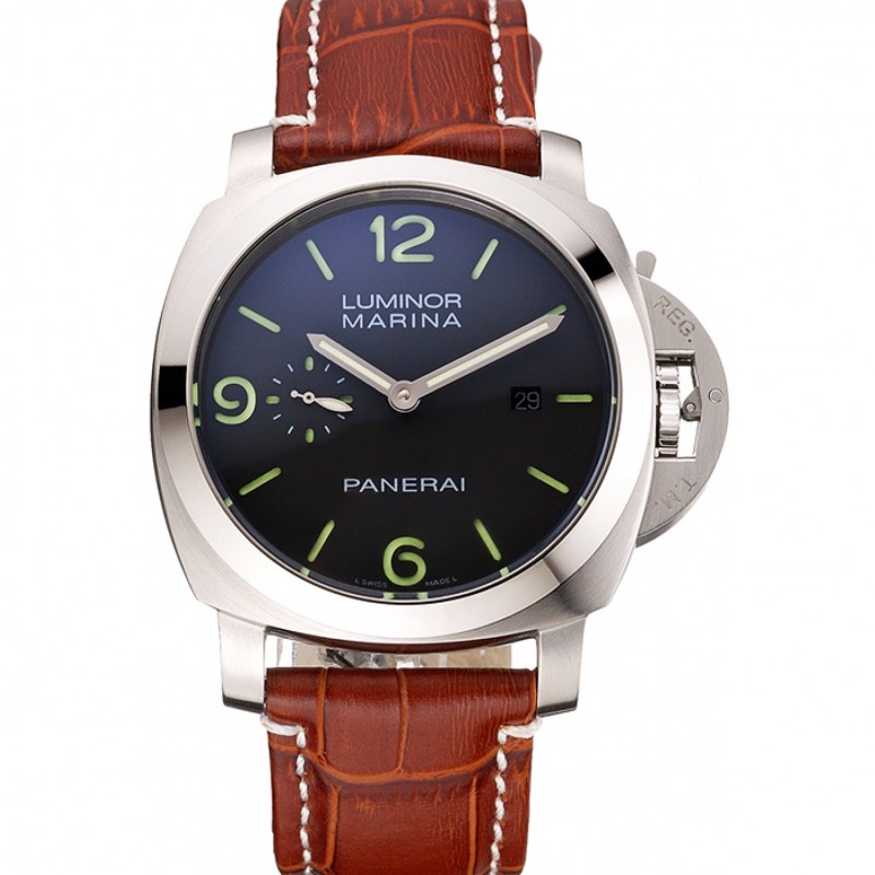 Panerai Luminor Marina 1950 Dial Negro correa de cuero de la caja